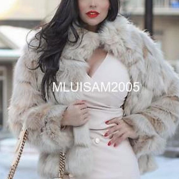 ZARA FUR COAT JACKET TAN BEIGE CREAM XS RARE - Picture 2 of 9
